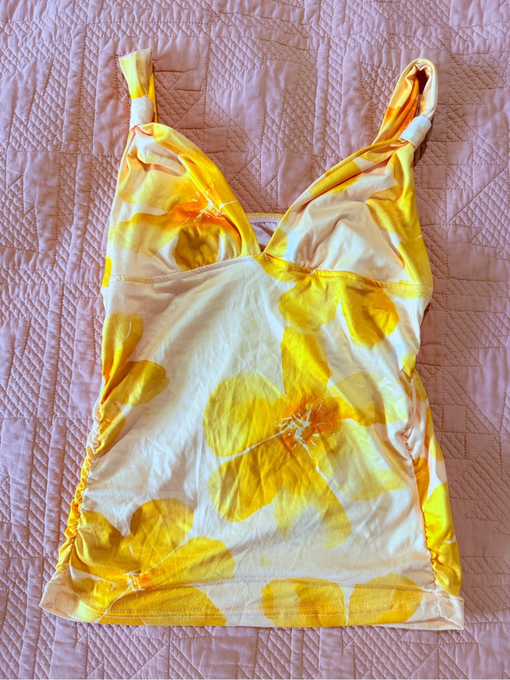 Women's Yellow Floral Camisole Tank Top